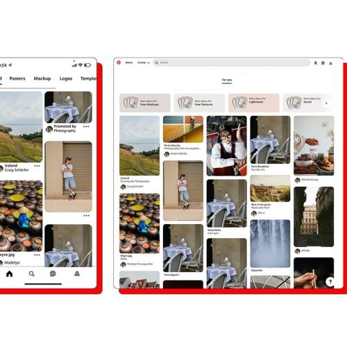 Presentation of a free Pinterest feed Template made with phoshop and figma