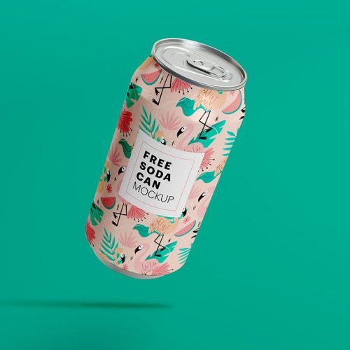 free soda can mockup