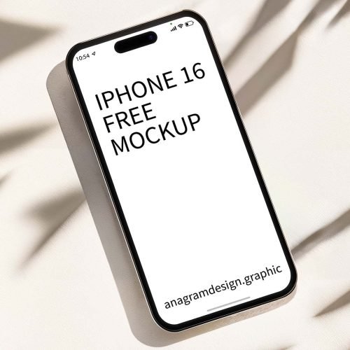 iPhone 16 Free Mockup on the floor with elegant shadows