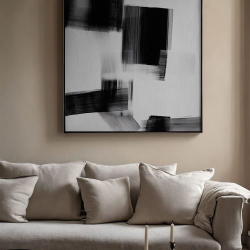 Free Painting Mockup on a wall in a living room